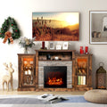 Fireplace TV Stand with 16-Color Led Lights for TVs up to 65 Inch