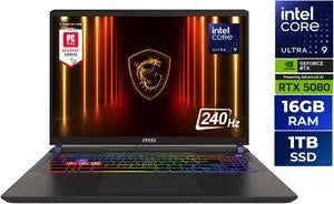 MSI Vector 16 HX AI Gaming Laptop RTX 5080 Ultra 9 275HX 16GB 1TB